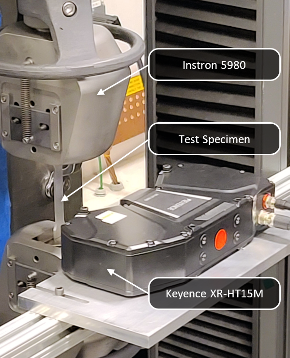 Instron mechanical test setup